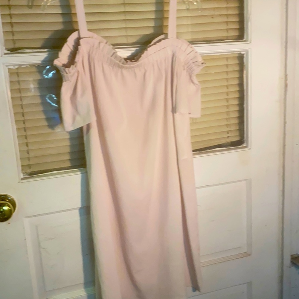 Noisy May Silky Cold Shoulder Pale Pink Sz M Dress
